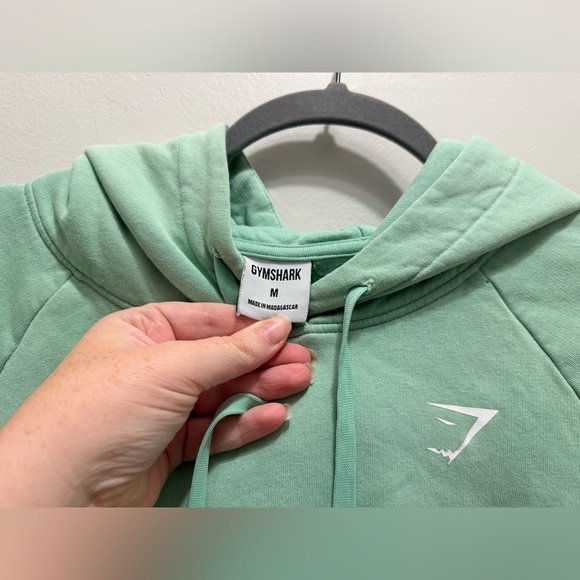 Gymshark Hoodie Womens M Green Pullover Kangaroo Pocket Post Workout Training - Picture 4 of 5